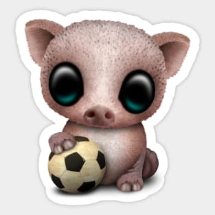 Cute Baby Pig With Football Soccer Ball Sticker